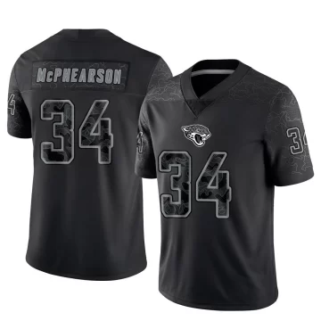 Men's Jacksonville Jaguars ＃34 Zech McPhearson Black Limited Reflective Jersey