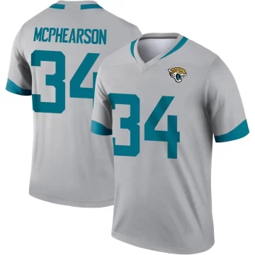 Men's Jacksonville Jaguars ＃34 Zech McPhearson Legend Silver Inverted Jersey