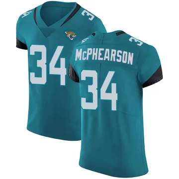 Men's Jacksonville Jaguars ＃34 Zech McPhearson Teal Elite Vapor Untouchable Alternate Jersey