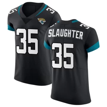 Men's Jacksonville Jaguars ＃35 Doneiko Slaughter Black Elite Vapor Untouchable Jersey