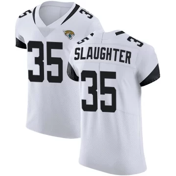 Men's Jacksonville Jaguars ＃35 Doneiko Slaughter White Elite Vapor Untouchable Road Jersey