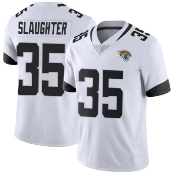 Men's Jacksonville Jaguars ＃35 Doneiko Slaughter White Limited Vapor Untouchable Jersey