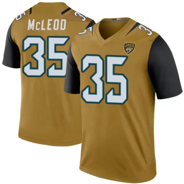 Men's Jacksonville Jaguars ＃35 Jalen McLeod Gold Legend Color Rush Bold Jersey