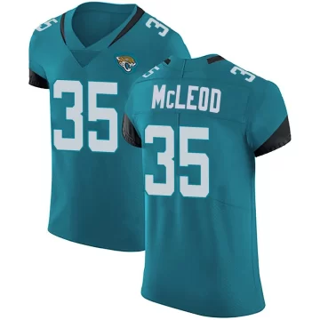 Men's Jacksonville Jaguars ＃35 Jalen McLeod Teal Elite Vapor Untouchable Alternate Jersey