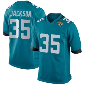 Men's Jacksonville Jaguars ＃35 Matthew Jackson Teal Game Jersey