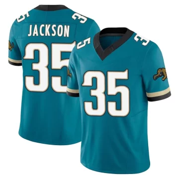 Men's Jacksonville Jaguars ＃35 Matthew Jackson Teal Limited Prowler Throwback Vapor F.U.S.E. Jersey