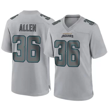 Men's Jacksonville Jaguars ＃36 LeQuint Allen Gray Game Atmosphere Fashion Jersey
