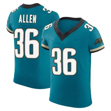 Men's Jacksonville Jaguars ＃36 LeQuint Allen Teal Elite Prowler Throwback Vapor F.U.S.E. Jersey