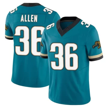 Men's Jacksonville Jaguars ＃36 LeQuint Allen Teal Limited Prowler Throwback Vapor F.U.S.E. Jersey