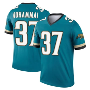 Men's Jacksonville Jaguars ＃37 Jabbar Muhammad Teal Legend Prowler Throwback Jersey