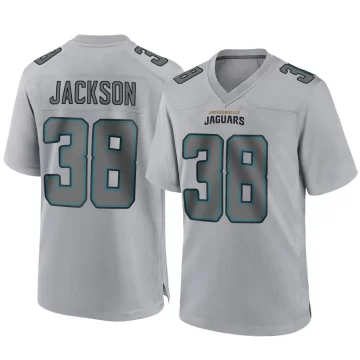 Men's Jacksonville Jaguars ＃38 Ja'Quinden Jackson Gray Game Atmosphere Fashion Jersey