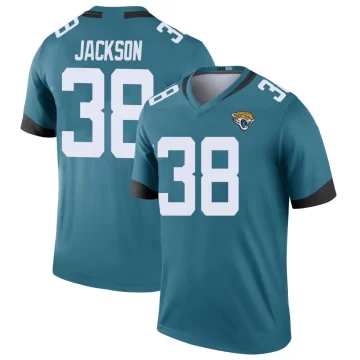 Men's Jacksonville Jaguars ＃38 Ja'Quinden Jackson Teal Legend Color Rush Jersey