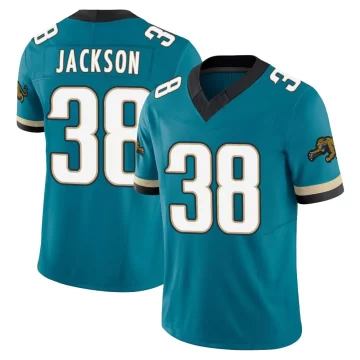 Men's Jacksonville Jaguars ＃38 Ja'Quinden Jackson Teal Limited Prowler Throwback Vapor F.U.S.E. Jersey