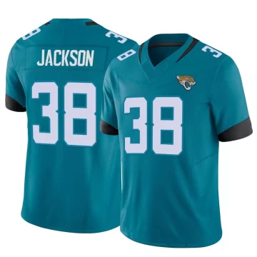 Men's Jacksonville Jaguars ＃38 Ja'Quinden Jackson Teal Limited Vapor F.U.S.E. Jersey