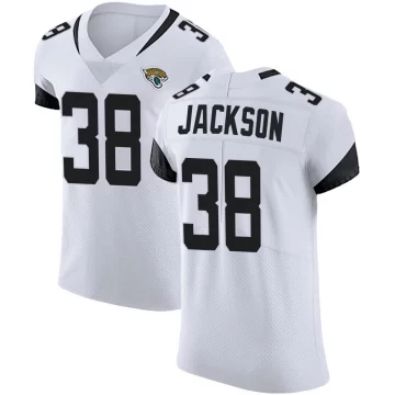 Men's Jacksonville Jaguars ＃38 Ja'Quinden Jackson White Elite Vapor Untouchable Road Jersey
