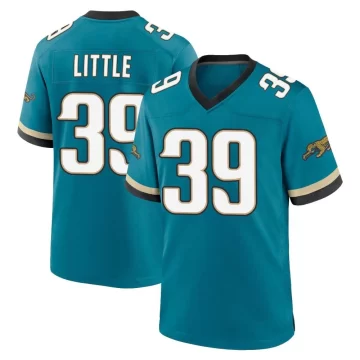 Men's Jacksonville Jaguars ＃39 Cam Little Teal Game Prowler Throwback Jersey