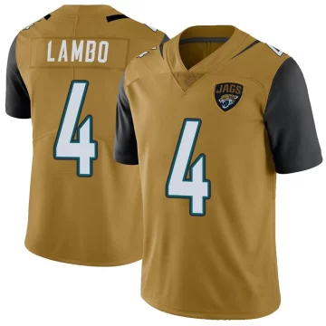 Men's Jacksonville Jaguars ＃4 Josh Lambo Gold Limited Color Rush Vapor Untouchable Jersey
