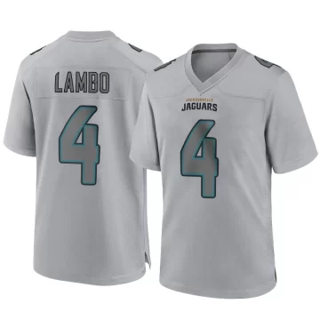 Men's Jacksonville Jaguars ＃4 Josh Lambo Gray Game Atmosphere Fashion Jersey