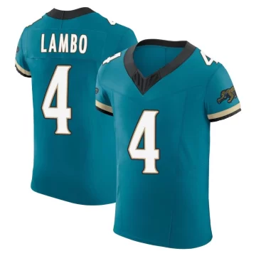 Men's Jacksonville Jaguars ＃4 Josh Lambo Teal Elite Prowler Throwback Vapor F.U.S.E. Jersey