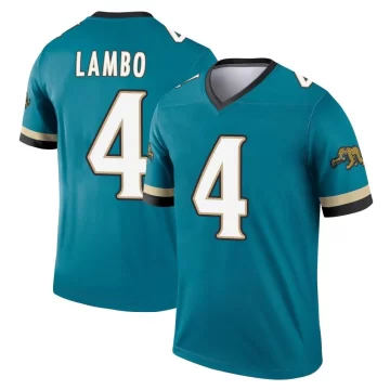 Men's Jacksonville Jaguars ＃4 Josh Lambo Teal Legend Prowler Throwback Jersey