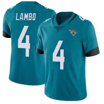 Men's Jacksonville Jaguars ＃4 Josh Lambo Teal Limited Vapor Untouchable Team Color Jersey