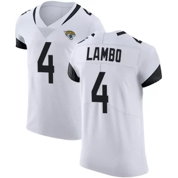 Men's Jacksonville Jaguars ＃4 Josh Lambo White Elite Vapor Untouchable Jersey