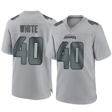Men's Jacksonville Jaguars ＃40 Aydan White Gray Game Atmosphere Fashion Jersey