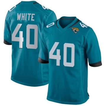 Men's Jacksonville Jaguars ＃40 Aydan White Teal Game Jersey