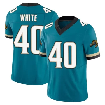 Men's Jacksonville Jaguars ＃40 Aydan White Teal Limited Prowler Throwback Vapor F.U.S.E. Jersey
