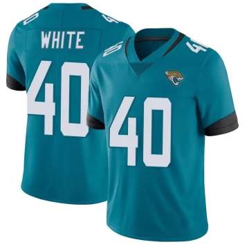 Men's Jacksonville Jaguars ＃40 Aydan White Teal Limited Vapor Untouchable Jersey