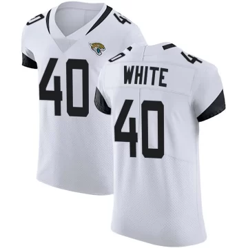 Men's Jacksonville Jaguars ＃40 Aydan White White Elite Vapor Untouchable Road Jersey