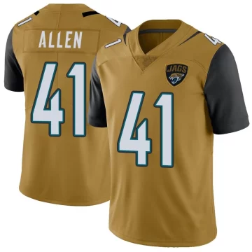 Men's Jacksonville Jaguars ＃41 Josh Hines-Allen Gold Limited Color Rush Vapor Untouchable Jersey