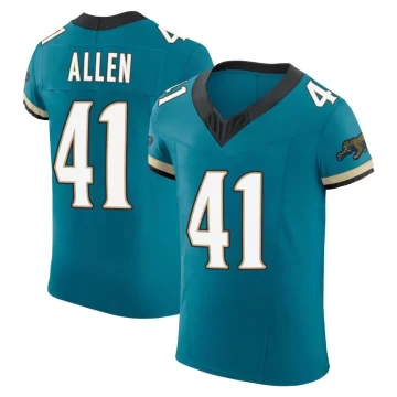 Men's Jacksonville Jaguars ＃41 Josh Hines-Allen Teal Elite Prowler Throwback Vapor F.U.S.E. Jersey