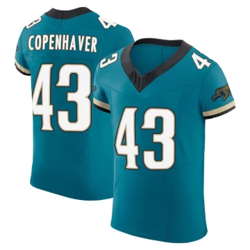 Men's Jacksonville Jaguars ＃43 John Copenhaver Teal Elite Prowler Throwback Vapor F.U.S.E. Jersey