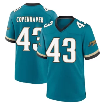 Men's Jacksonville Jaguars ＃43 John Copenhaver Teal Game Prowler Throwback Jersey