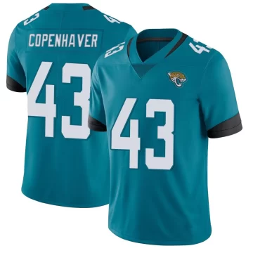 Men's Jacksonville Jaguars ＃43 John Copenhaver Teal Limited Vapor Untouchable Jersey