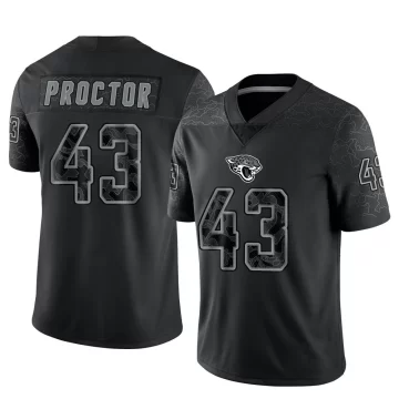 Men's Jacksonville Jaguars ＃43 Josh Proctor Black Limited Reflective Jersey
