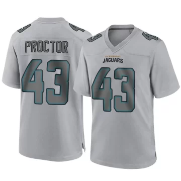 Men's Jacksonville Jaguars ＃43 Josh Proctor Gray Game Atmosphere Fashion Jersey