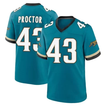 Men's Jacksonville Jaguars ＃43 Josh Proctor Teal Game Prowler Throwback Jersey