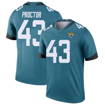 Men's Jacksonville Jaguars ＃43 Josh Proctor Teal Legend Color Rush Jersey
