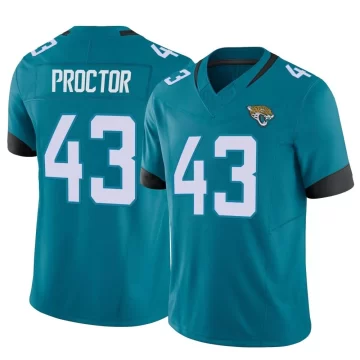 Men's Jacksonville Jaguars ＃43 Josh Proctor Teal Limited Vapor F.U.S.E. Jersey