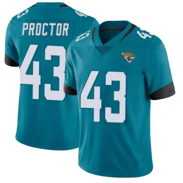 Men's Jacksonville Jaguars ＃43 Josh Proctor Teal Limited Vapor Untouchable Jersey