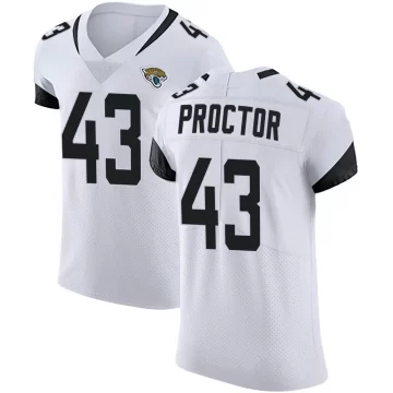 Men's Jacksonville Jaguars ＃43 Josh Proctor White Elite Vapor Untouchable Road Jersey