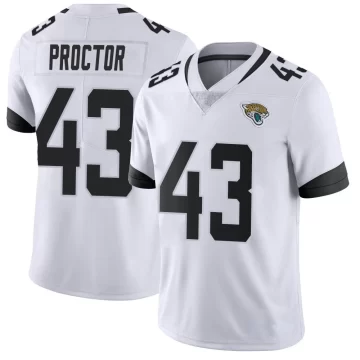 Men's Jacksonville Jaguars ＃43 Josh Proctor White Limited Vapor Untouchable Jersey