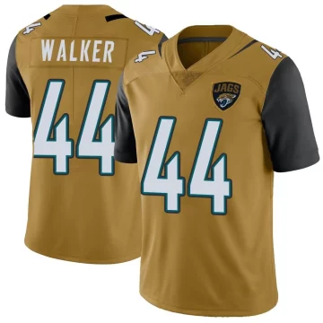Men's Jacksonville Jaguars ＃44 Travon Walker Gold Limited Color Rush Vapor Untouchable Jersey