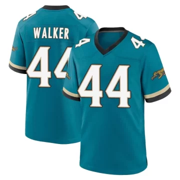 Men's Jacksonville Jaguars ＃44 Travon Walker Teal Game Prowler Throwback Jersey