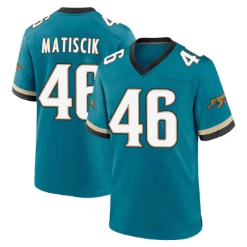 Men's Jacksonville Jaguars ＃46 Ross Matiscik Teal Game Prowler Throwback Jersey