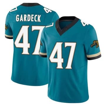 Men's Jacksonville Jaguars ＃47 Dennis Gardeck Teal Limited Prowler Throwback Vapor F.U.S.E. Jersey
