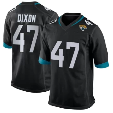 Men's Jacksonville Jaguars ＃47 De'Shaan Dixon Black Game Jersey