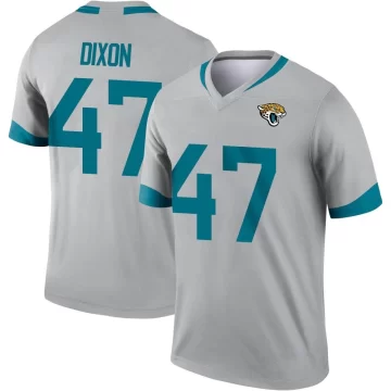 Men's Jacksonville Jaguars ＃47 De'Shaan Dixon Legend Silver Inverted Jersey